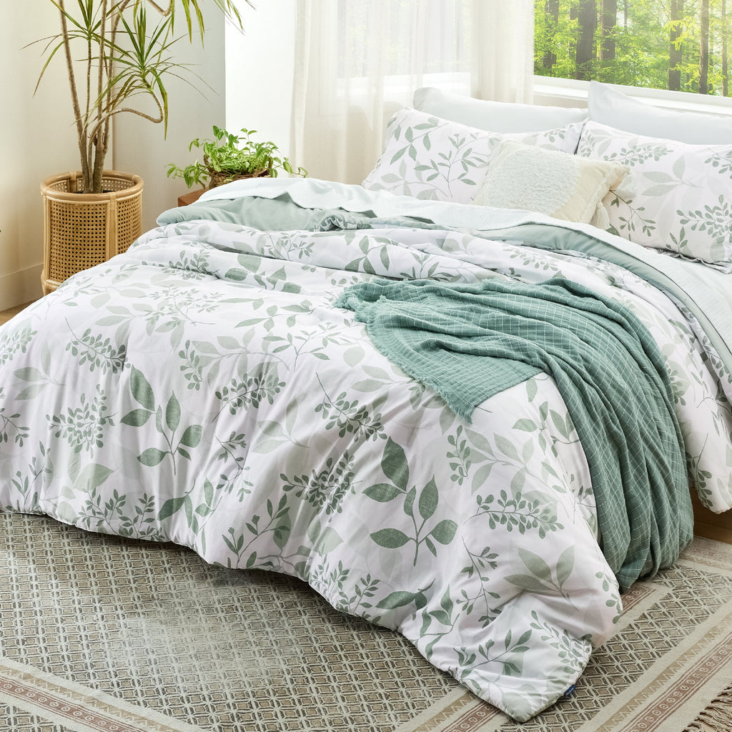 Bed Comforter, Retro Botanical Set for Everyday Bedding and Comfortable Sleep, 4 Sizes and 9 Colors image 11