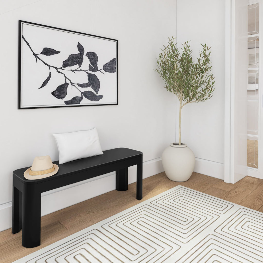Dining Bench, Contour 46", Solid Wood Construction for Dining Rooms, Kitchen Tables and Everyday Seating, 2 Sizes and 3 Colors image 11