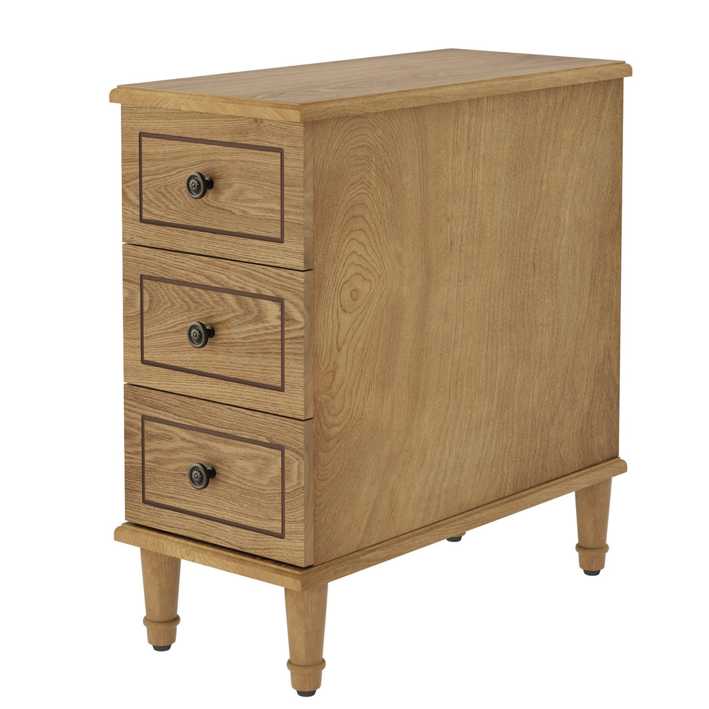 Nightstand, Fully Assembled Narrow Side Table with 3, Stain-Resistant Finish for Bedside Storage, Bedroom Organization and Guest Rooms image 11