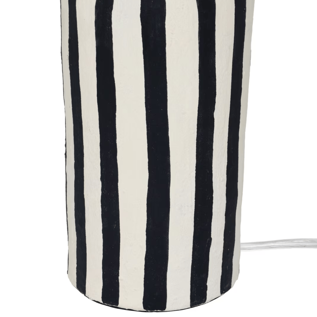 Portable Table Lamp, Lennox Striped Papier Mache for Bedrooms, Living Rooms and Reading Corners, 3 Color Options image 11