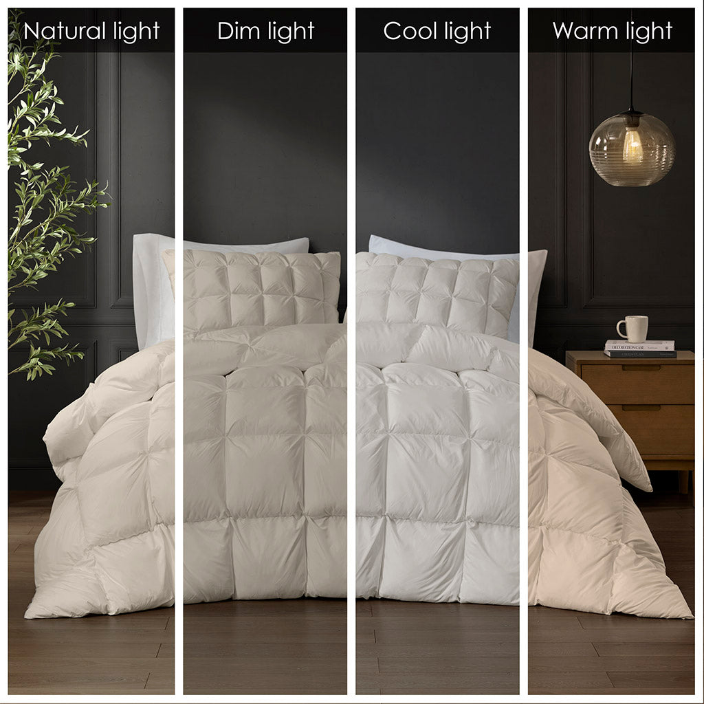 Down & Feather Comforter, Stay Puffed Overfilled Alternative, Breathable Construction for Everyday Bedding and Comfortable Sleep image 11