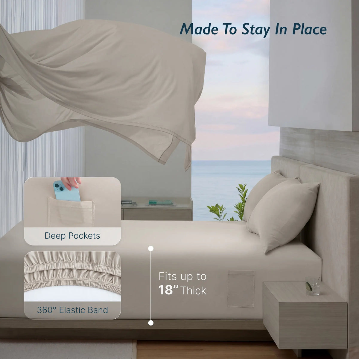 Bed Sheet Set, Ashley Graham x Cooling Sheets, Lightweight Design for Master Bedrooms, Guest Beds and Daily Use, 5 Size Options image 11