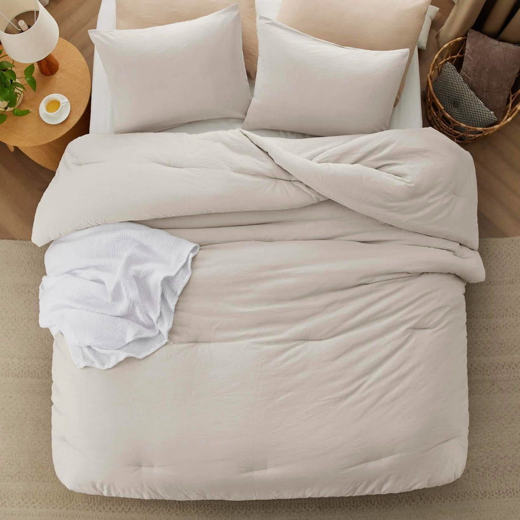 Bed Comforter, Prewashed Cotton Set for Year-Round Bedroom Comfort and Restful Sleep, 5 Sizes and 12 Colors image 11