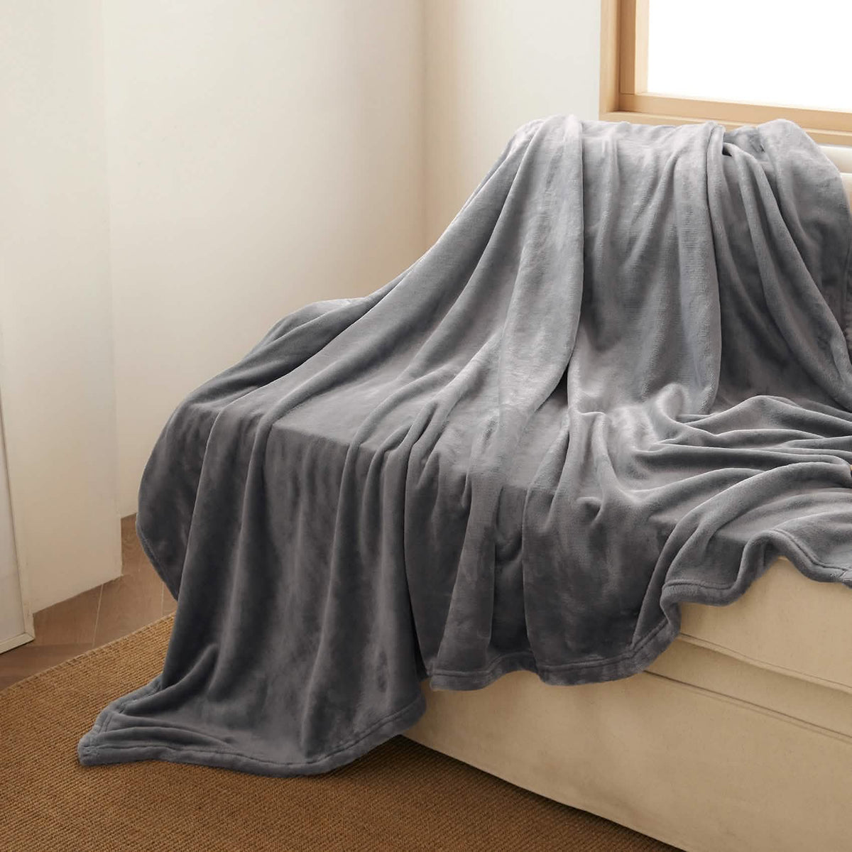 Cozy Throw Blanket, Flannel Fleece 300gsm, Lightweight Design for Living Rooms, Bedrooms and Everyday Lounging, 4 Sizes and 29 Colors image 11
