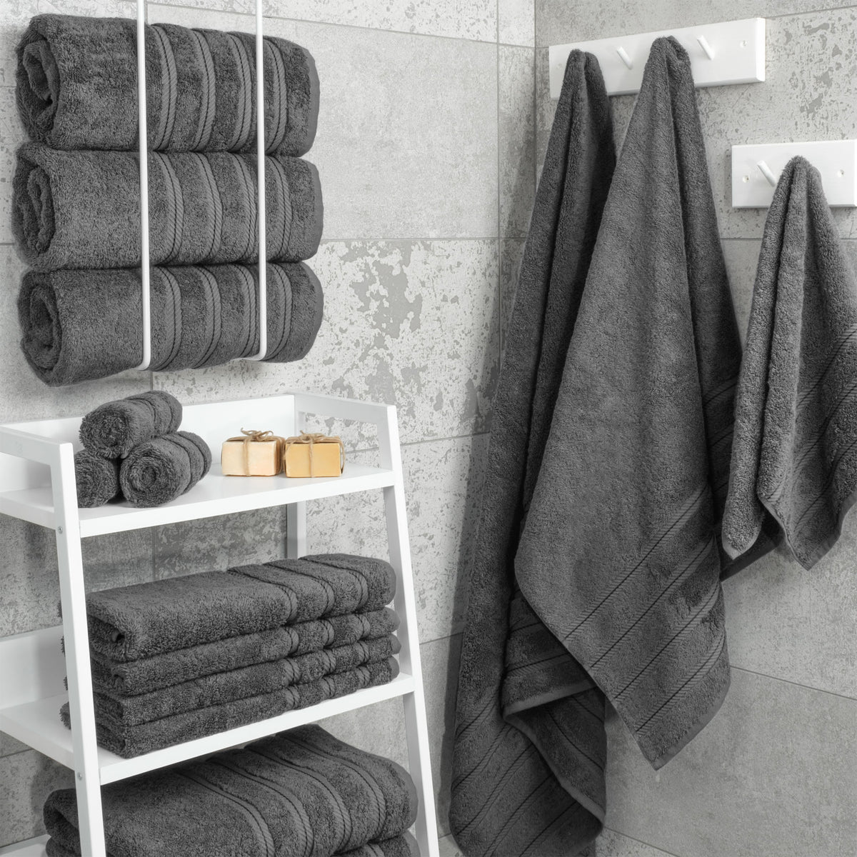 Bath Towel Set, 100% Cotton Turkish Towels for Bathroom, 4 for Home Bathrooms and Everyday Care, 21 Color Options image 11