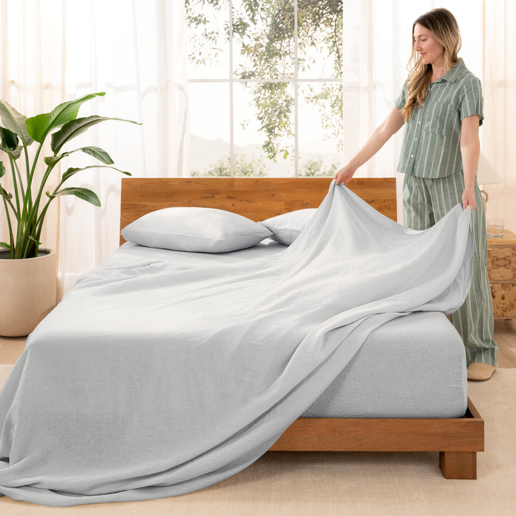 Bed Sheet Set, European Linen for Everyday Bedroom Comfort and Guest Rooms, 7 Sizes and 5 Colors image 11
