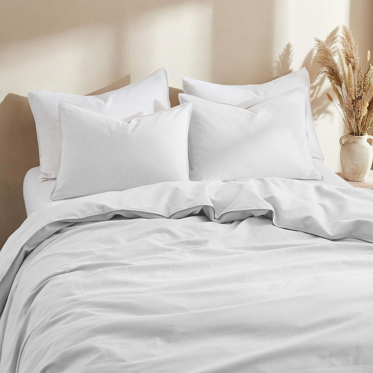 Duvet Cover Set, Linen Cotton Blend, Breathable Construction, Machine-Washable Care for Bedroom Bedding Refresh and Everyday Comfort image 12