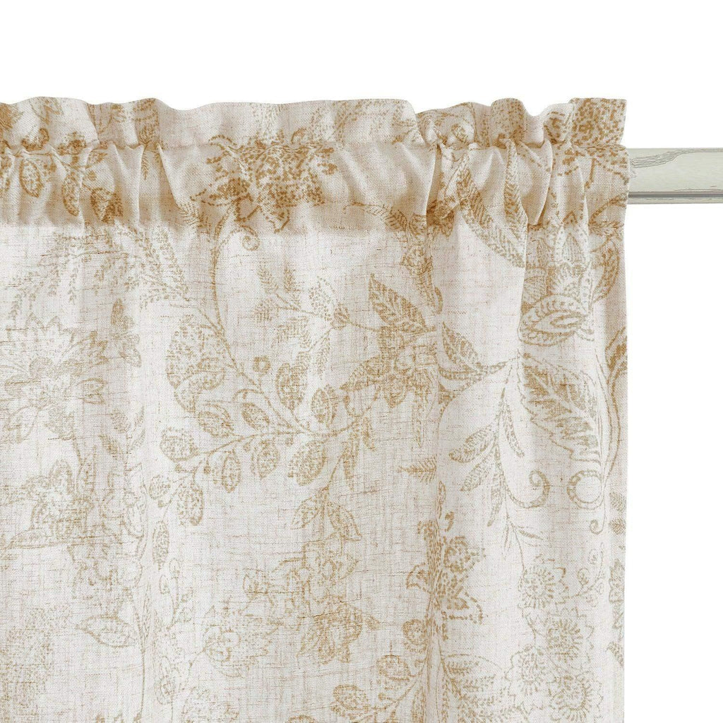 Window Curtain, Vintage Scrollwork Floral Linen Kitchen, Lightweight Design for Windows, Room Styling and Everyday Privacy image 12