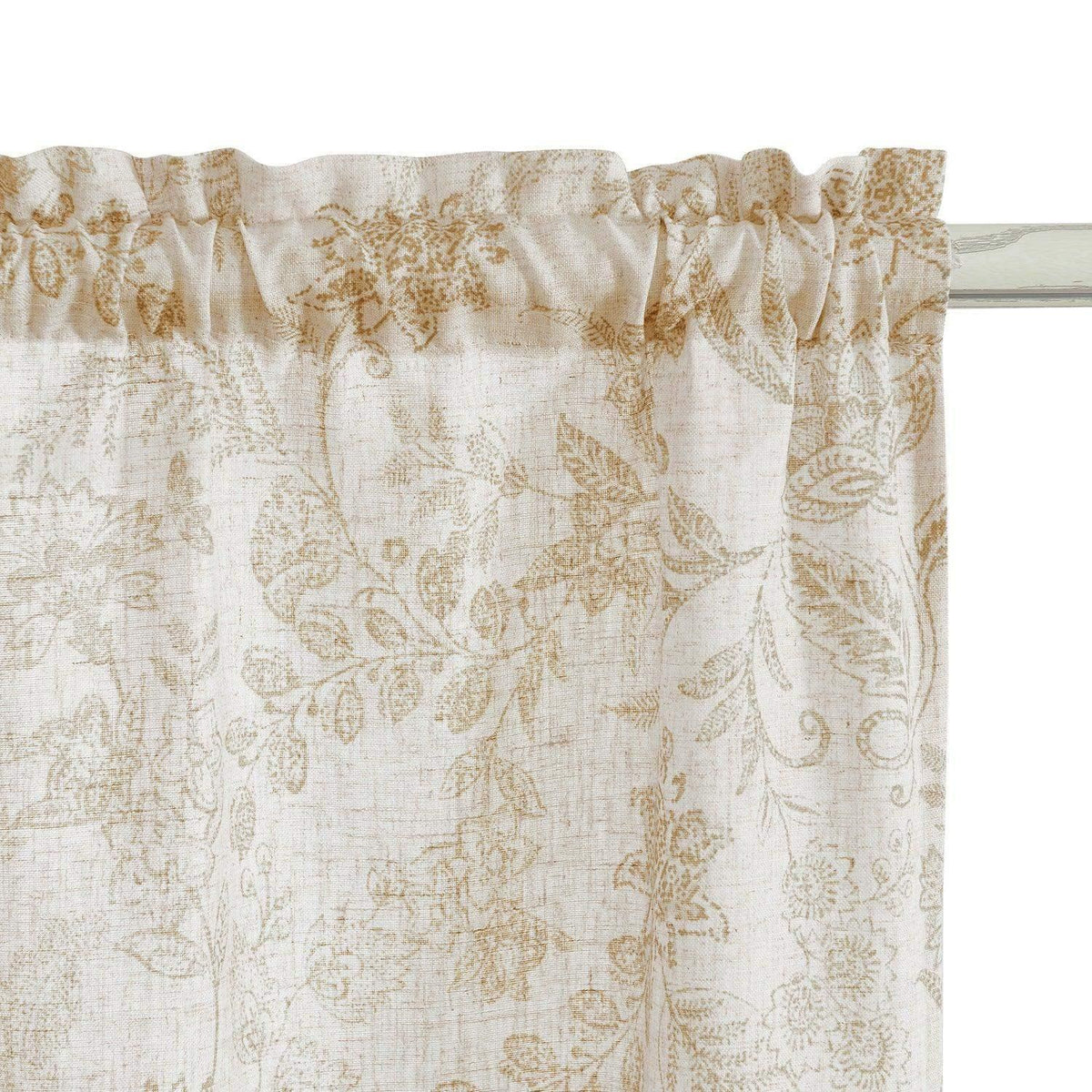 Window Curtain, Vintage Scrollwork Floral Linen Kitchen, Lightweight Design for Windows, Room Styling and Everyday Privacy image 12