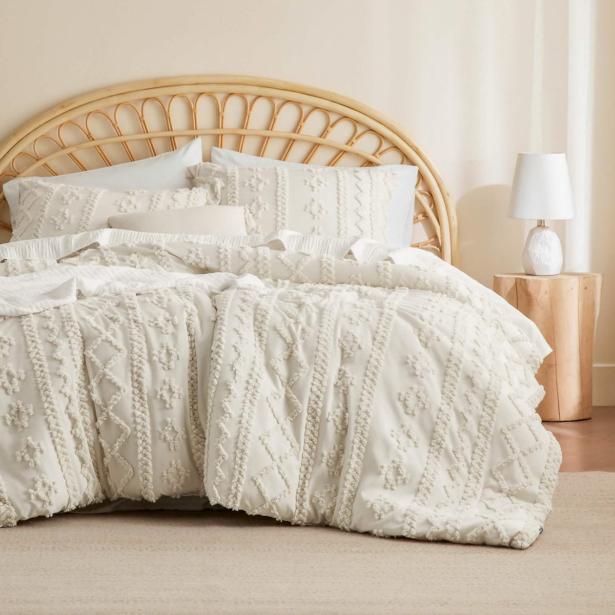 Bed Comforter, Boho Deluxe Embroidery Set, Breathable Construction, Machine-Washable Care for Everyday Bedding and Comfortable Sleep image 12