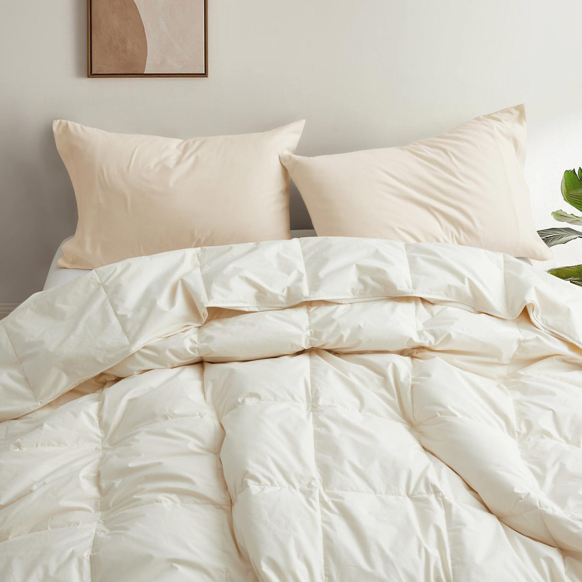 Down & Feather Comforter, Lightweight Organic Cotton for Everyday Bedding and Comfortable Sleep, 3 Sizes and 3 Colors image 12
