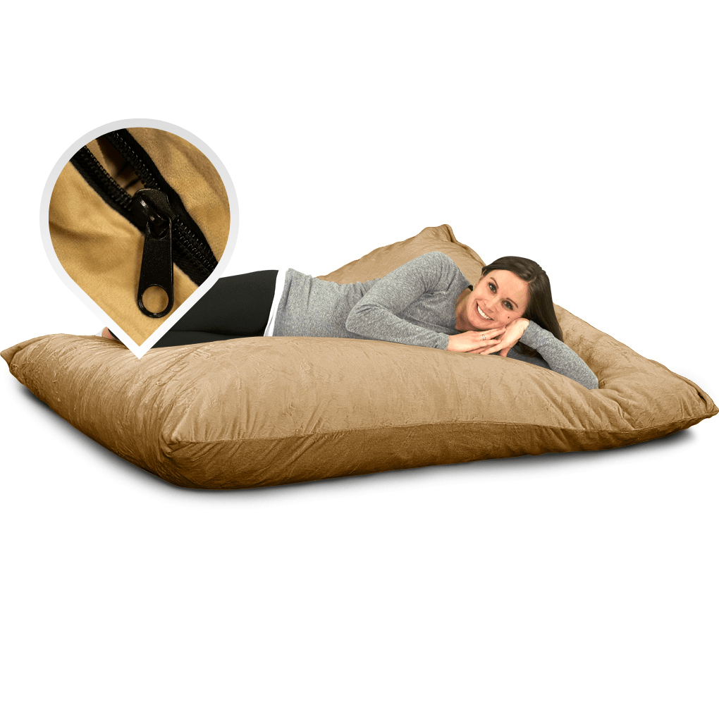 Bed Pillow, 5.5 Ft Bean Bag Chair Floor Replacement Cover, Machine-Washable Care for Sleeping, Reading and Bedroom Comfort, 8 Color Options image 12