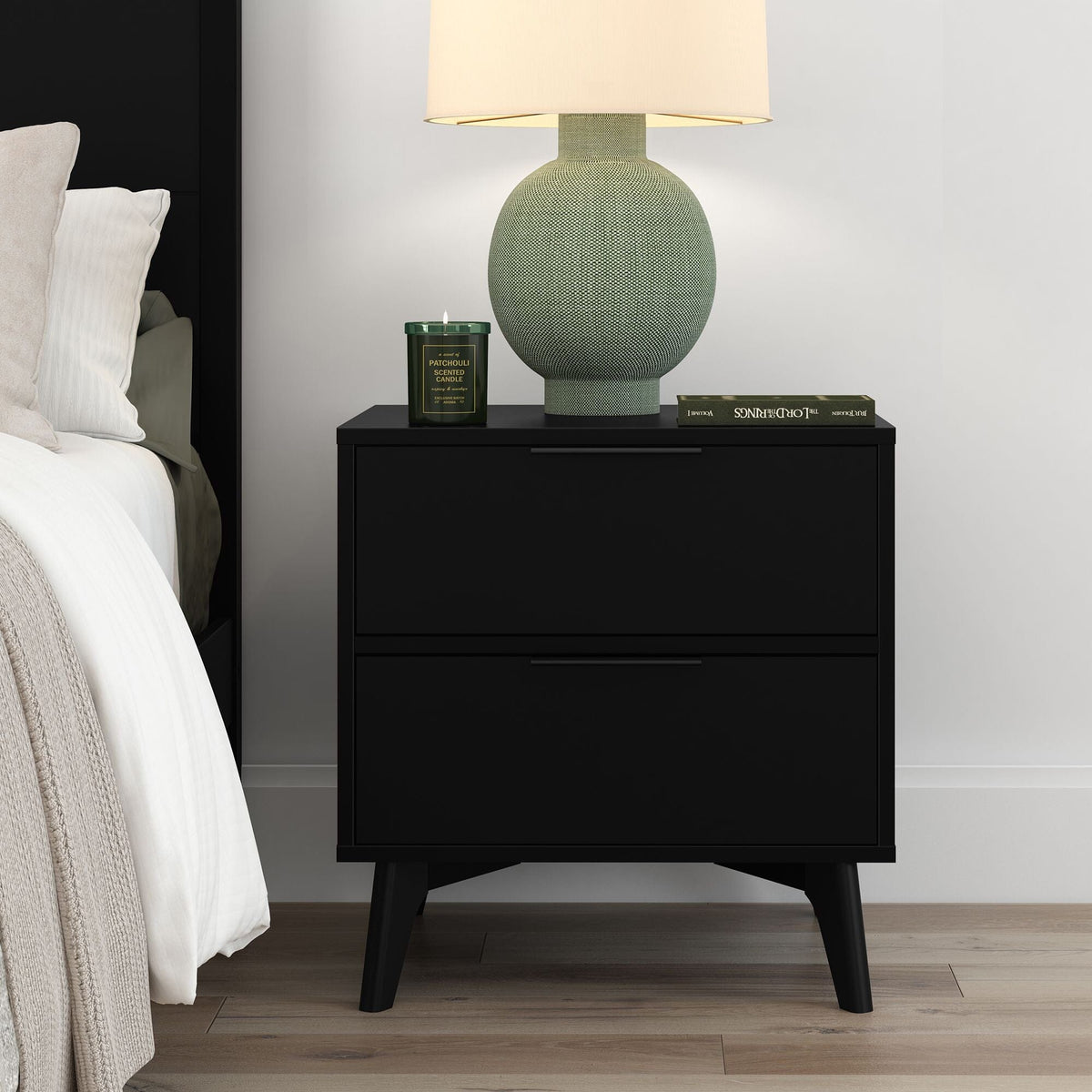 Nightstand, Haven 2 Drawer for Bedrooms, Bedside Essentials and Everyday Storage, 4 Color Options image 12
