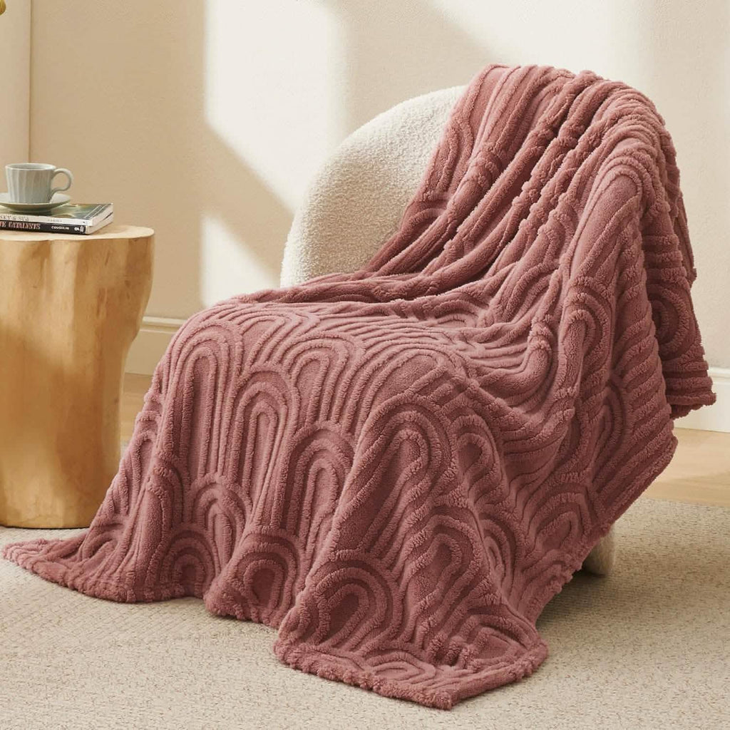 Cozy Throw Blanket, Arch Shaggy Sherpa Fleece, Lightweight Design, Machine-Washable Care for Living Rooms, Bedrooms and Everyday Lounging image 12