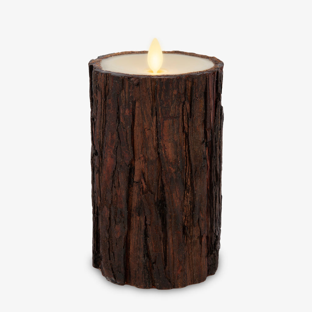 Flameless Candle, Real Bark Wood Pillar for Mantels, Entryways and Holiday Displays, 2 Size Options image 12