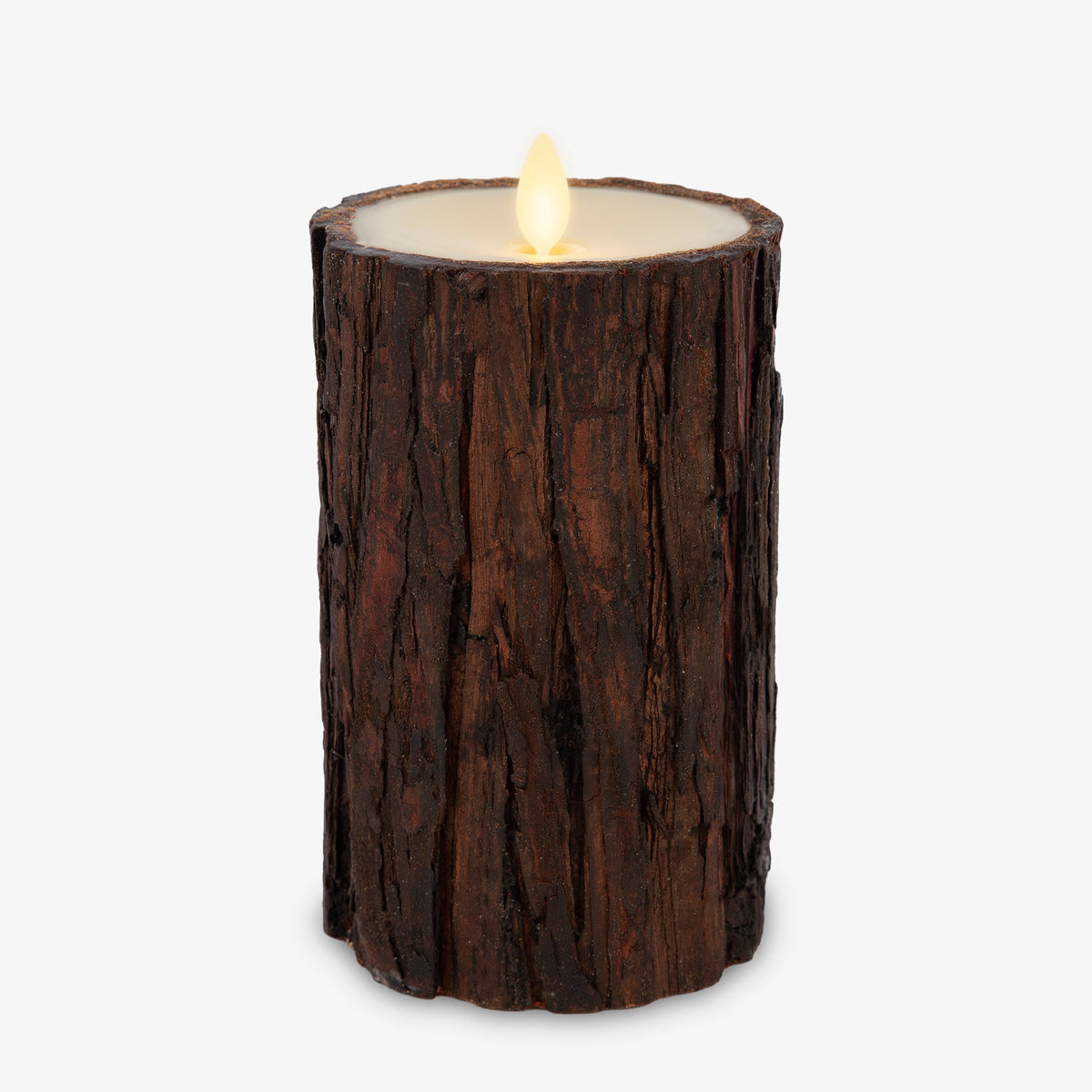 Flameless Candle, Real Bark Wood Pillar for Mantels, Entryways and Holiday Displays, 2 Size Options image 12