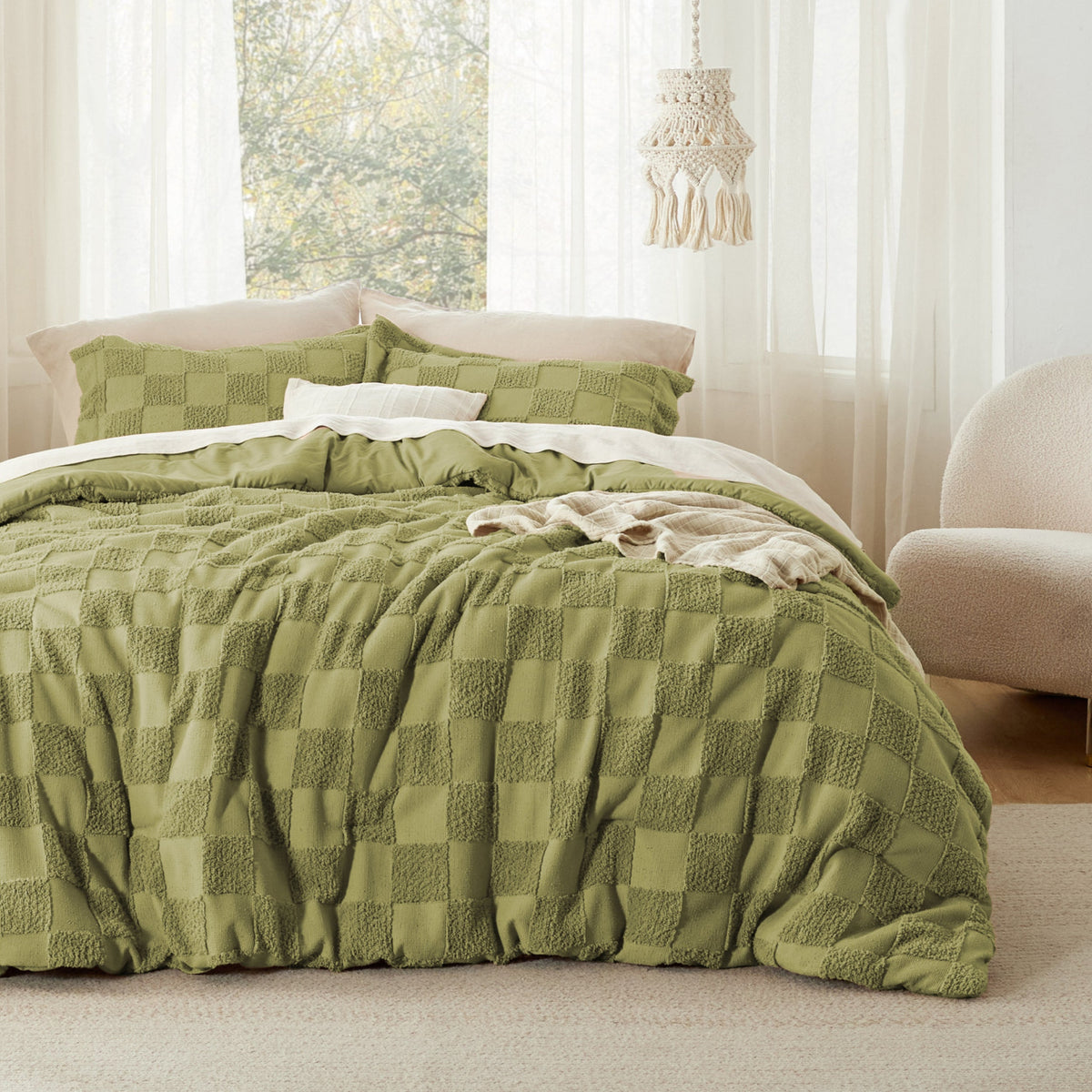 Bed Comforter, Jacquard Set, Breathable Construction, Machine-Washable Care for Year-Round Bedroom Comfort and Restful Sleep image 12
