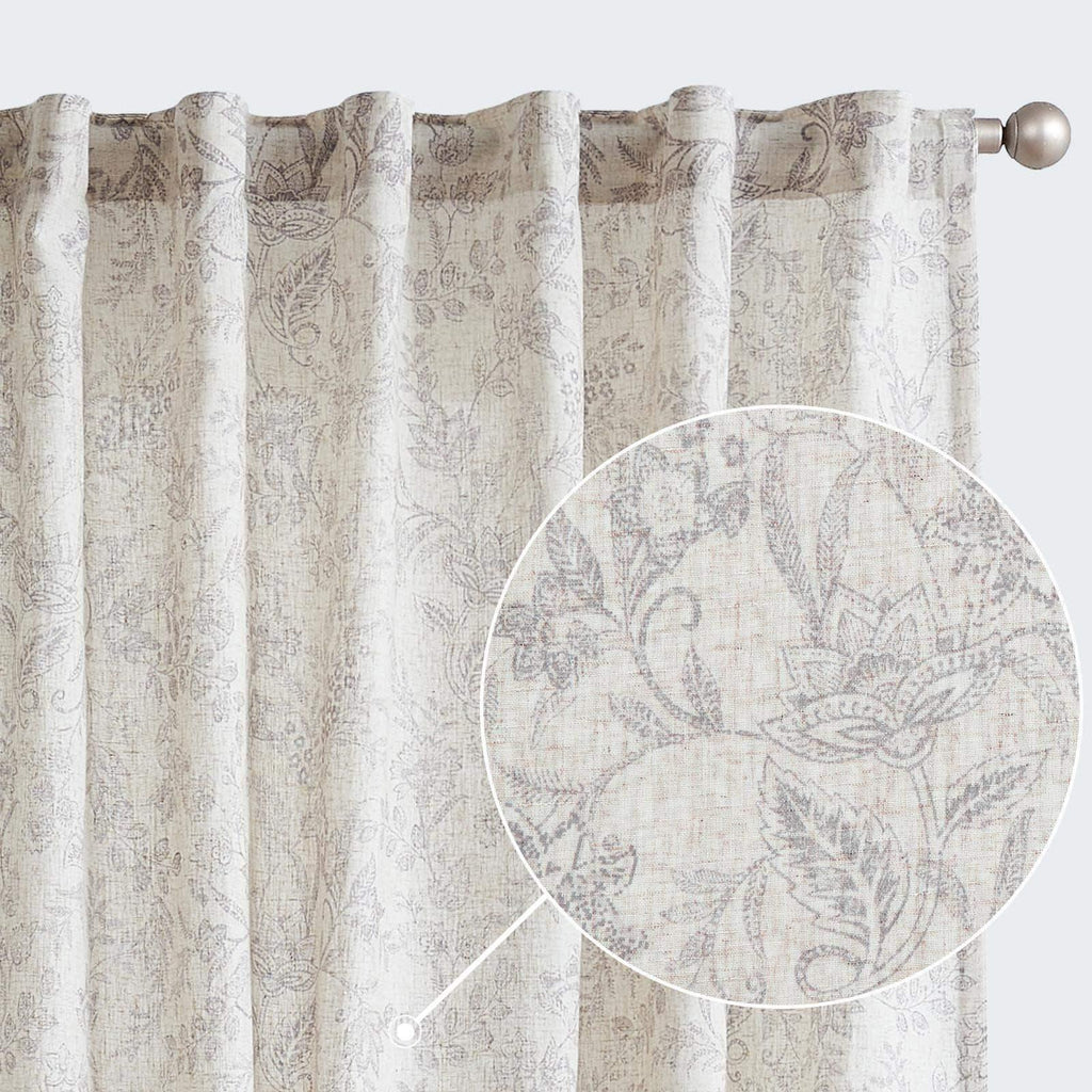 Window Curtain, Ethereal Botanical Linen Curtains (2 Panels), Lightweight Design for Windows, Room Styling and Everyday Privacy image 12