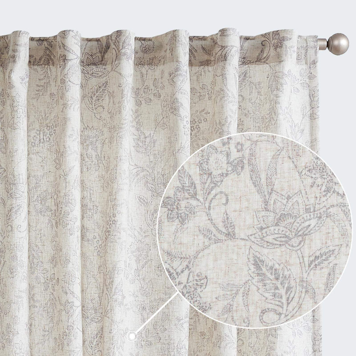 Window Curtain, Ethereal Botanical Linen Curtains (2 Panels), Lightweight Design for Windows, Room Styling and Everyday Privacy image 12