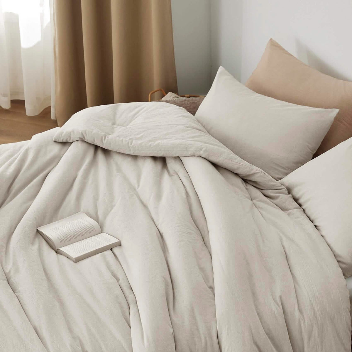Bed Comforter, Prewashed Cotton Set for Year-Round Bedroom Comfort and Restful Sleep, 5 Sizes and 12 Colors image 12