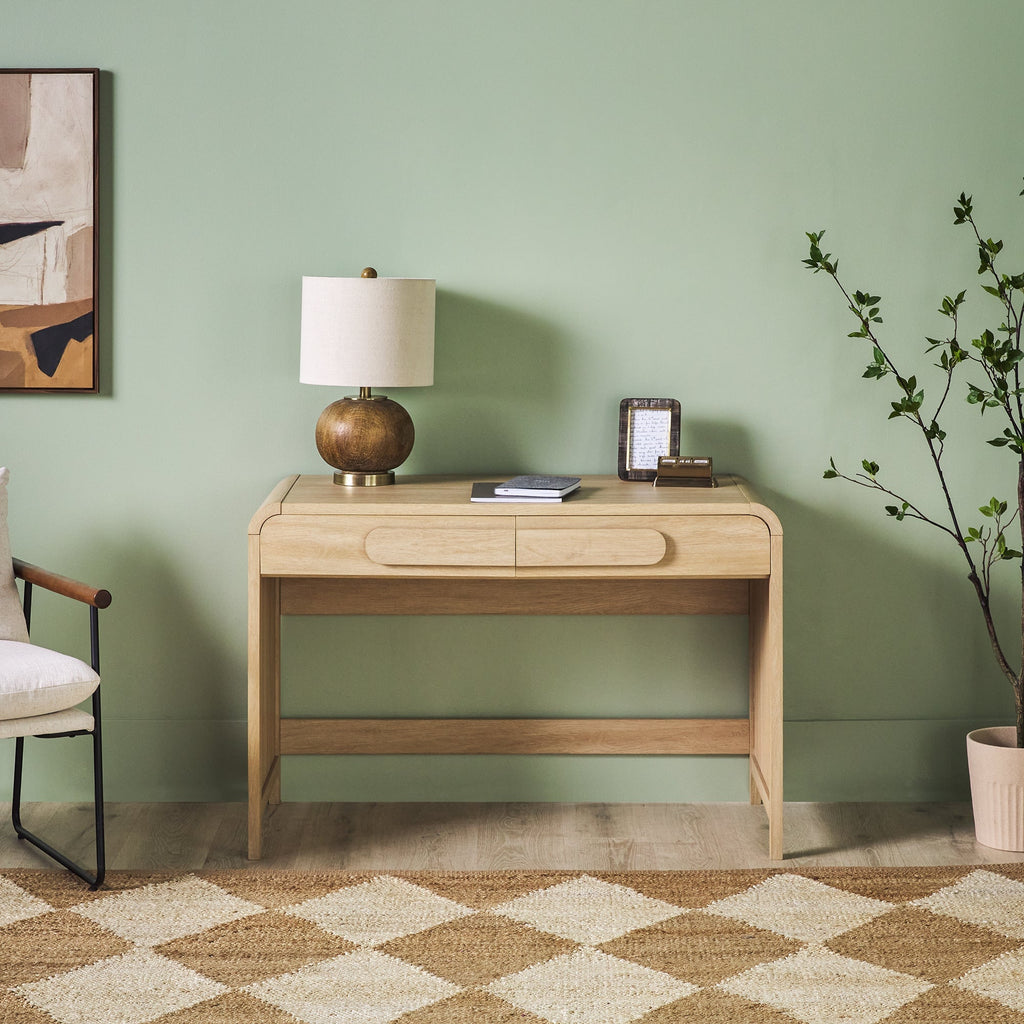 Writing Desk, Chantelle Modern Curved for Bedroom Workspaces, Home Offices and Daily Writing, 2 Color Options image 12