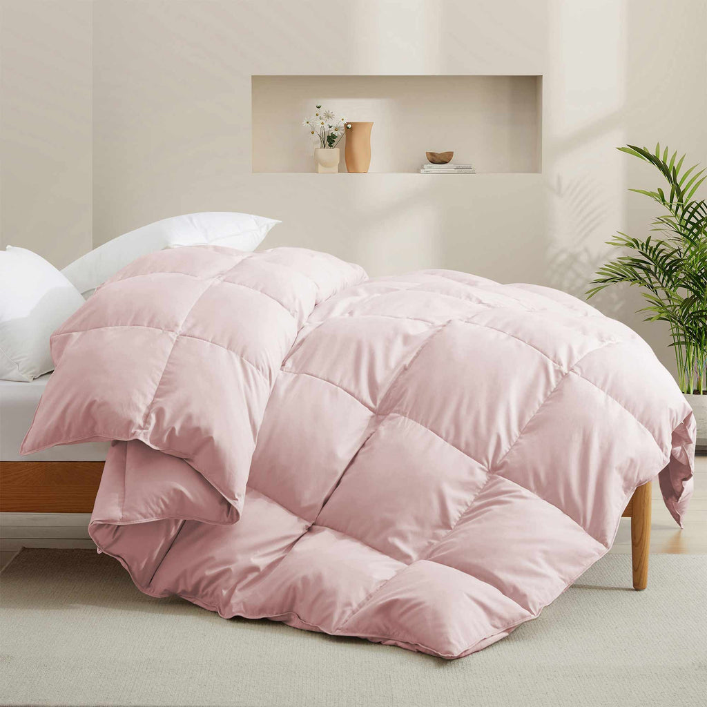 Down & Feather Comforter, Goose, Lightweight Design, Machine-Washable Care for Everyday Bedding and Comfortable Sleep, 4 Sizes and 8 Colors image 12