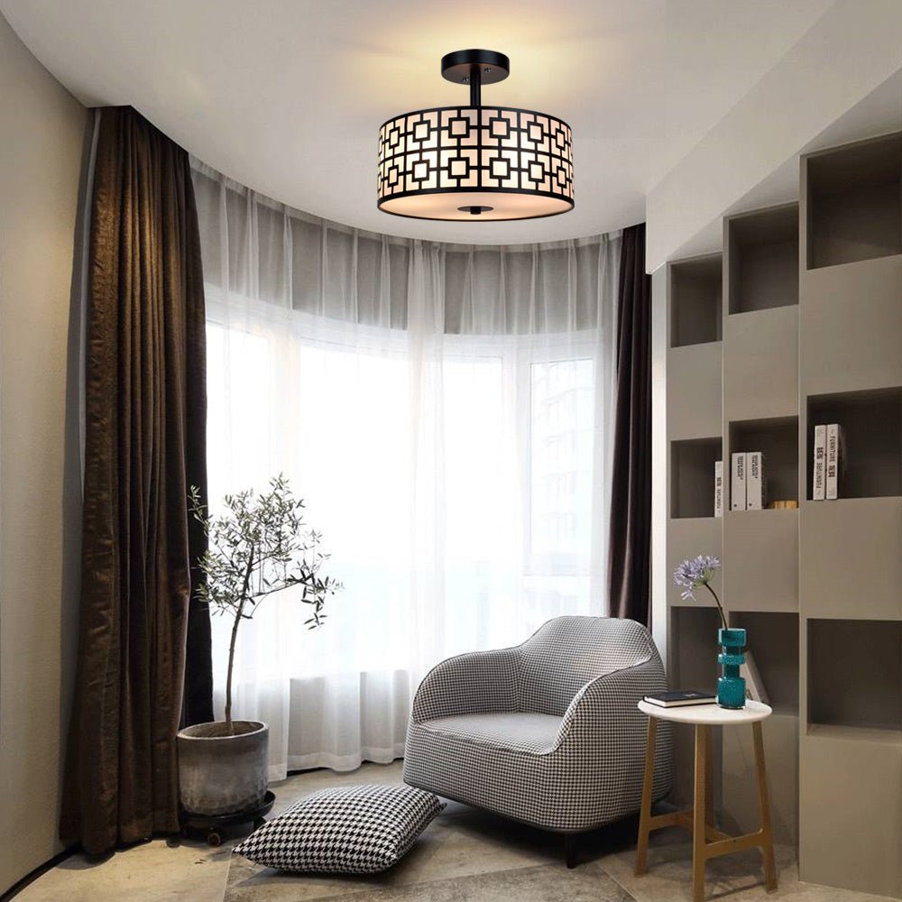 Home Lighting, 12.6In Modern Semi Flush Ceiling Light for Desks, Side Tables and Warm Room Lighting, 2 Color Options image 12