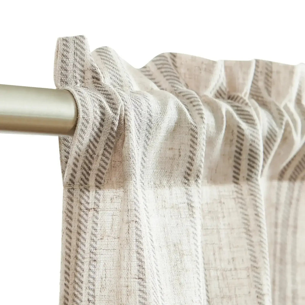Window Curtain, Twill Striped Linen Blend Rod Pocket Kitchen, Lightweight Design for Windows, Room Styling and Everyday Privacy image 12