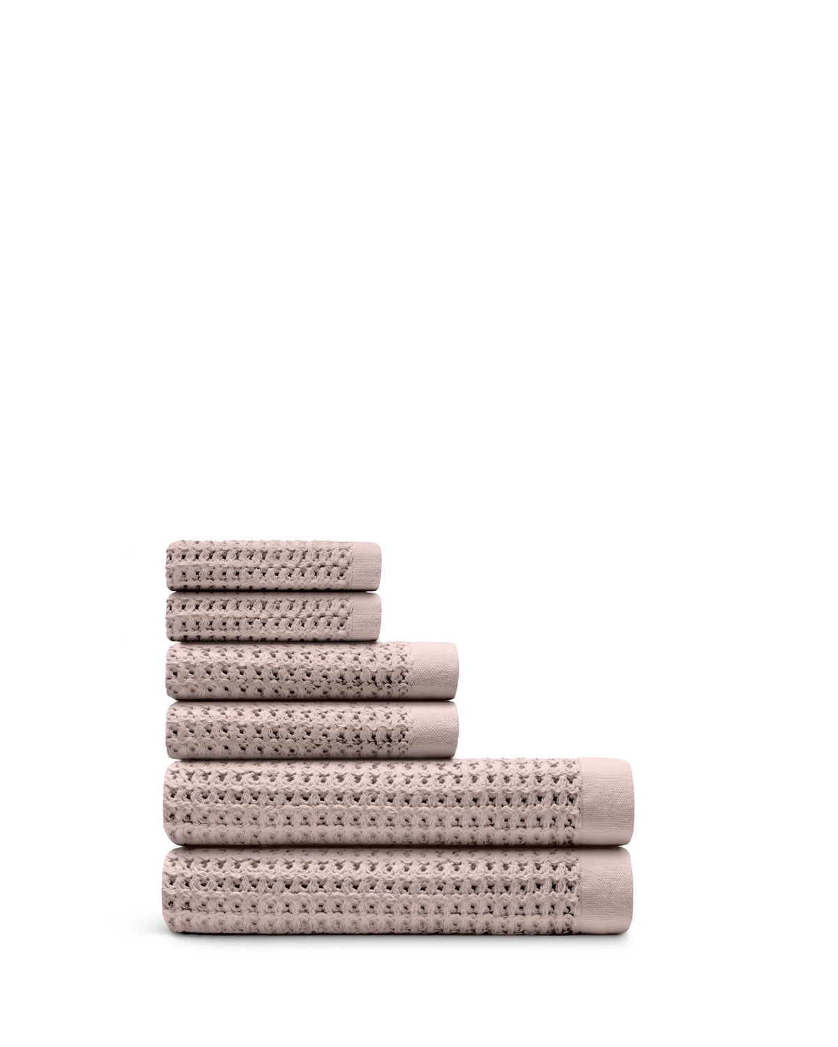 Bath Towel Set, Supima Waffle 6pc Bundle for Daily Bathroom Routines and Guest Baths, 14 Color Options image 12
