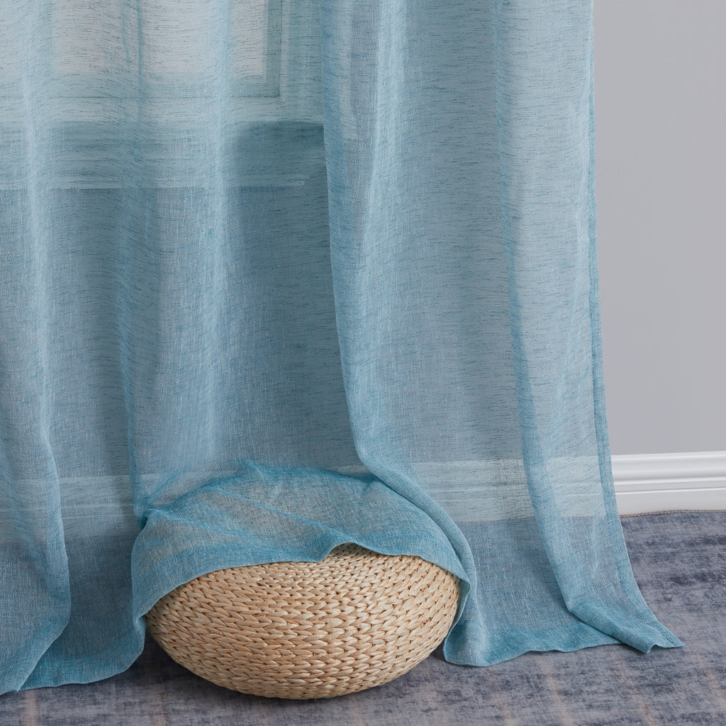Window Curtain, Penelope Faux Linen Sheer Panels, Lightweight Design for Bedrooms, Living Rooms and Home Privacy, 5 Sizes and 12 Colors image 12