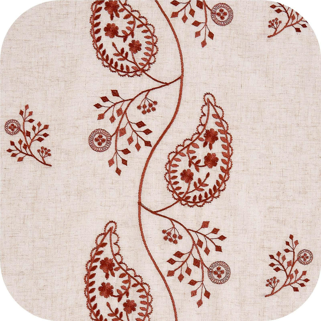 Window Curtain, Embroidered Floral Paisley Vine Linen Blend for Windows, Room Styling and Everyday Privacy, 3 Sizes and 4 Colors image 12