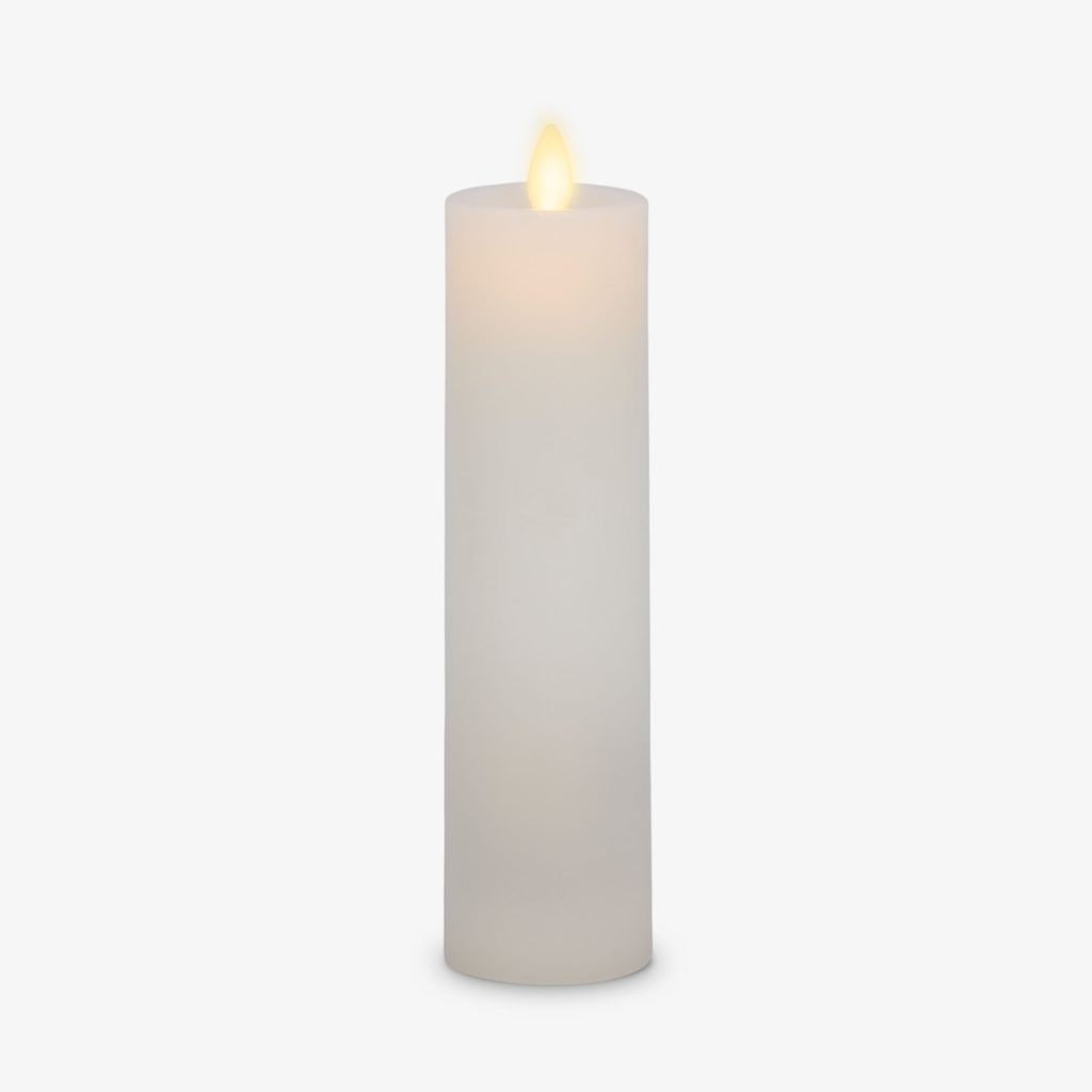 Flameless Candle, White Slim Pillar Recessed Top for Mantels, Entryways and Holiday Displays, 3 Size Options image 12