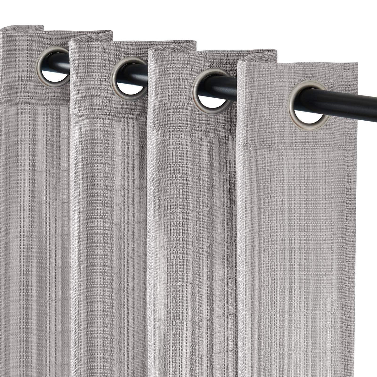 Window Curtain, Solid Linen Textured Grommet Curtains (2, Lightweight Design for Windows, Room Styling and Everyday Privacy image 12