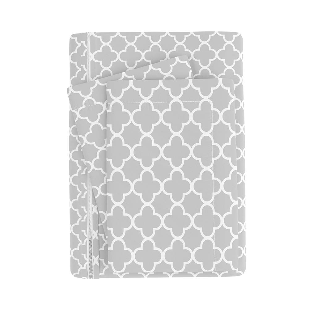 Duvet Cover Set, Quatrefoil Pattern 3 Piece for Bedroom Bedding Refresh and Everyday Comfort, 3 Sizes and 2 Colors image 12