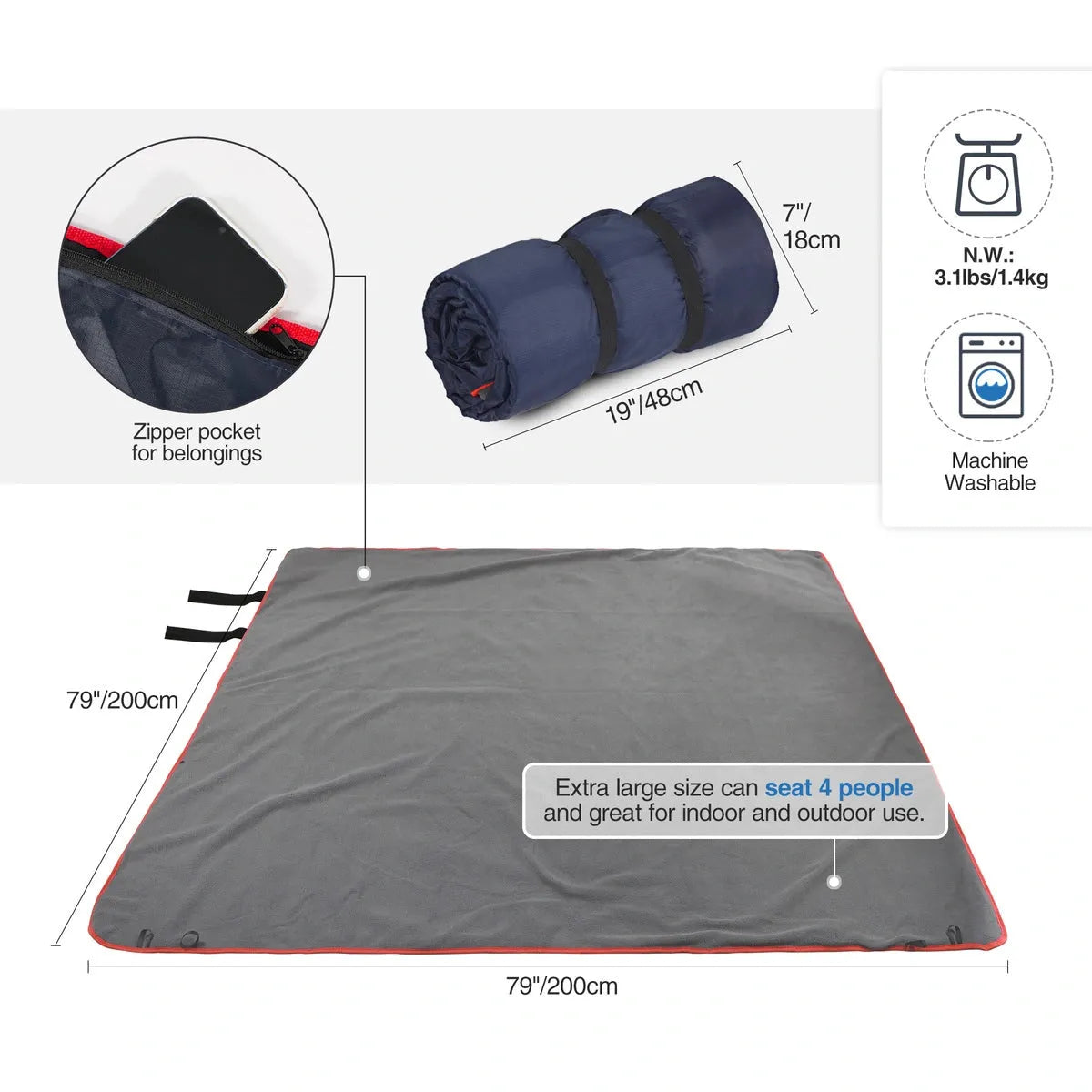 Cozy Throw Blanket, Outdoor Waterproof with Warm Fleece, Lightweight Design for Living Rooms, Bedrooms and Everyday Lounging image 12