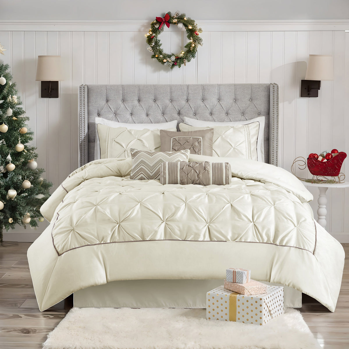 Bed Comforter, Laurel 7 Piece Tufted Set, Machine-Washable Care, Hypoallergenic Comfort for Year-Round Bedroom Comfort and Restful Sleep image 12