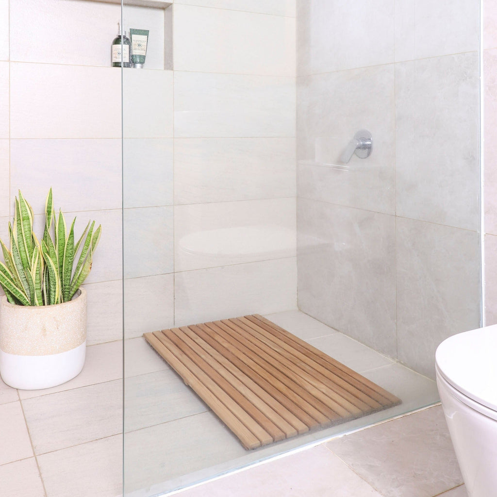 Bath Linen, Bel Air Indoor or Outdoor Shower and Mat 31.4″ for Daily Bathroom Routines and Guest Baths, 2 Style Options image 12