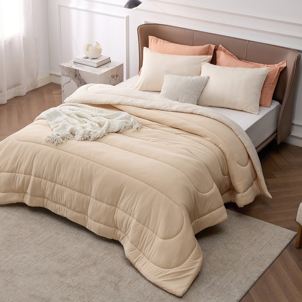 Bed Comforter, Reversible Warm and Cooling Set, Breathable Construction for Year-Round Bedroom Comfort and Restful Sleep image 12