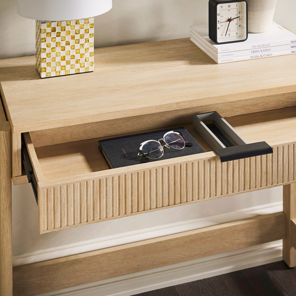 Computer Desk, Holmes Modern Scandinavian Reeded Writing for Home Offices, Computer Work and Study Spaces, 2 Color Options image 12