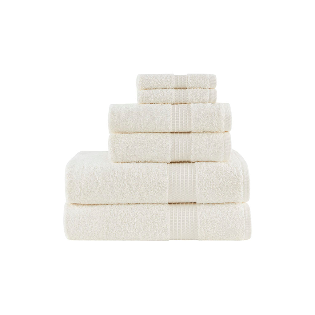 Bath Linen, Organic 6 Piece Cotton Towel Set, Machine-Washable Care for Daily Bathroom Routines and Guest Baths, 8 Color Options image 12