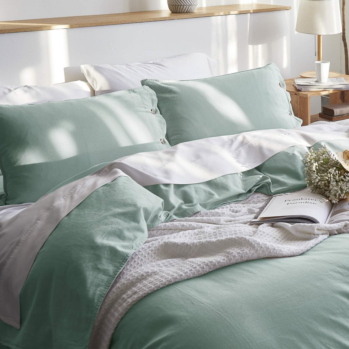 Duvet Cover Set, Cotton Linen Hybrid, Lightweight Design, Breathable Construction for Bedroom Bedding Refresh and Everyday Comfort image 12