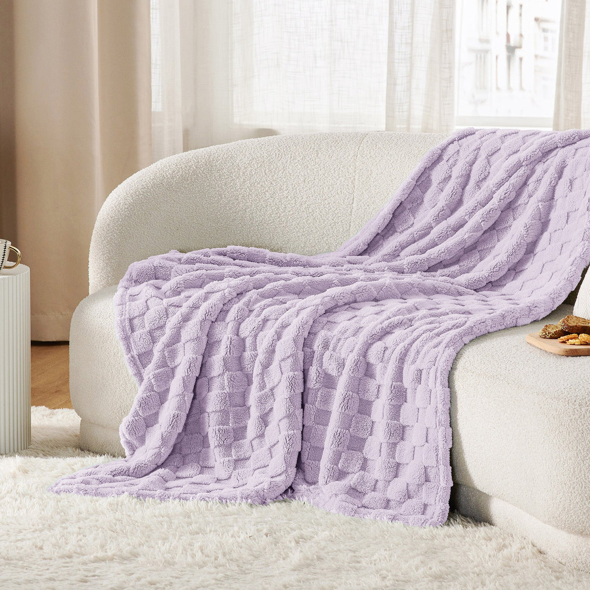 Cozy Throw Blanket, Jacquard Shaggy Sherpa for Living Rooms, Bedrooms and Everyday Lounging, 4 Sizes and 19 Colors image 12
