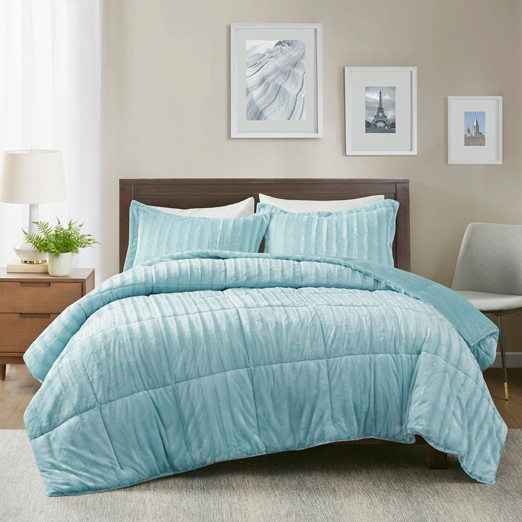 Bed Comforter, Duke Faux Fur Mini Set, Machine-Washable Care, Hypoallergenic Comfort for Everyday Bedding and Comfortable Sleep image 12