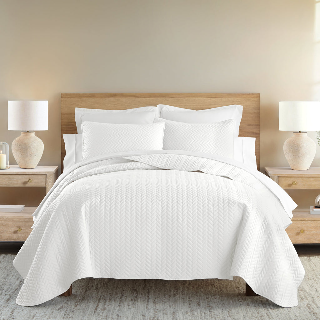 Quilted Coverlet Set, 3 Piece Herringbone for Guest Bedrooms, Layered Beds and Everyday Bedding, 3 Sizes and 6 Colors image 12
