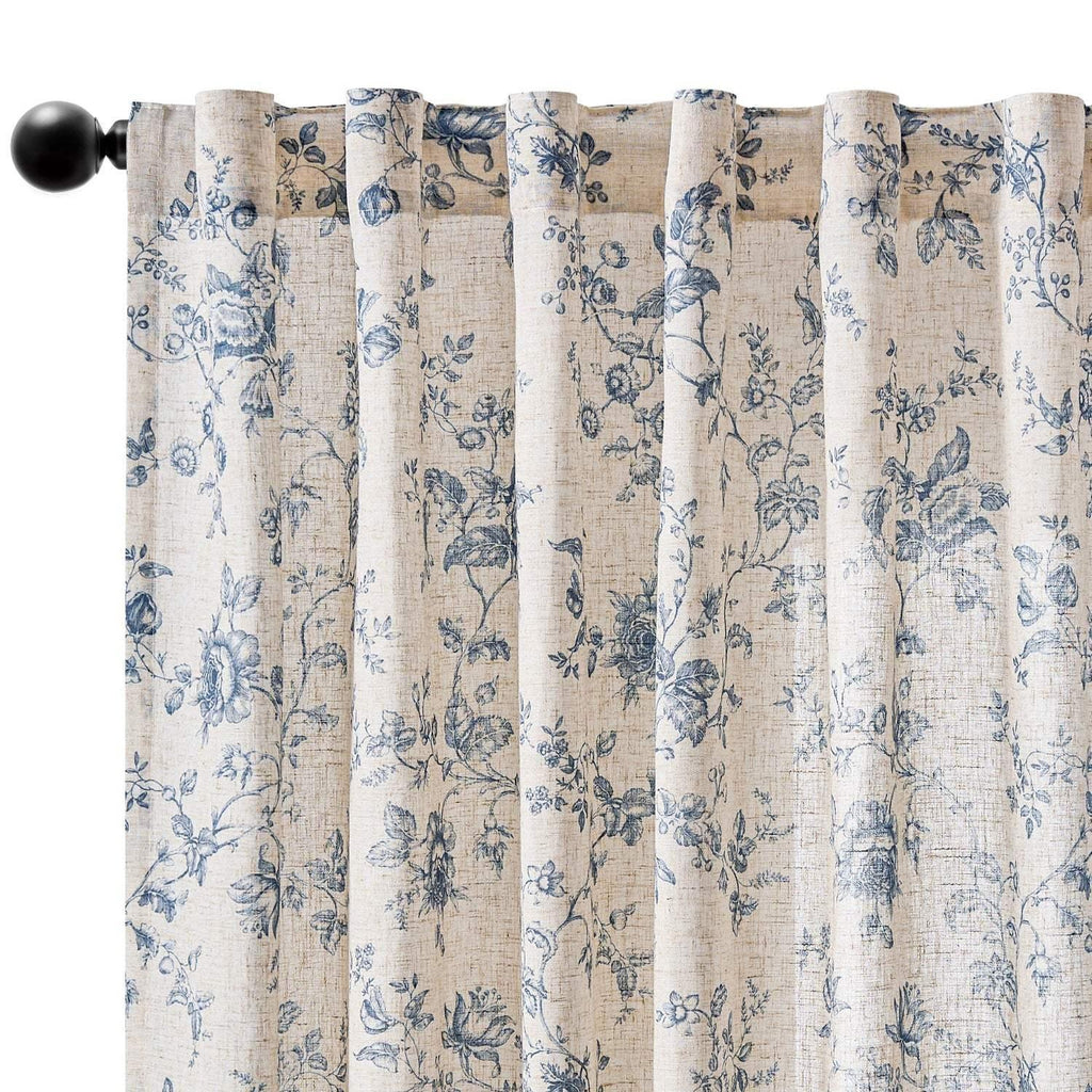 Window Curtain, Amelie Floral Linen Blend Curtains (2 Panels), Machine-Washable Care for Bedrooms, Living Rooms and Home Privacy image 12