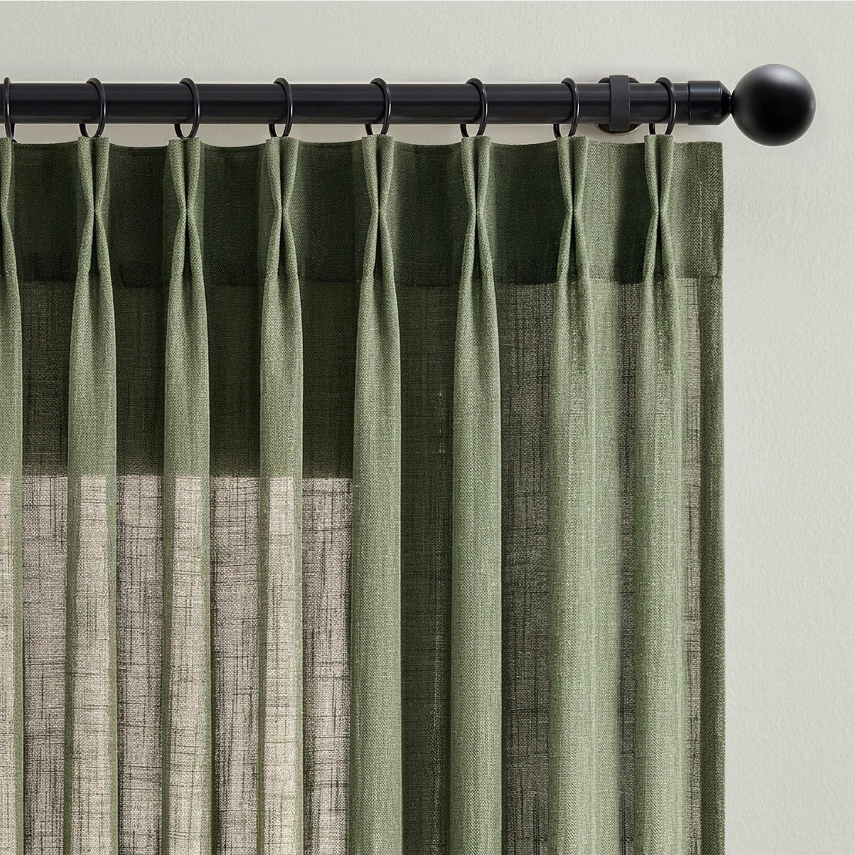 Window Curtain, Pinch Pleat Linen Blend Curtains (2 Panels) for Windows, Room Styling and Everyday Privacy, 4 Sizes and 5 Colors image 12