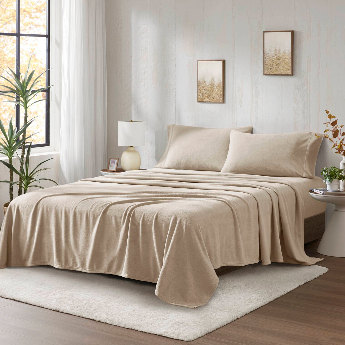 Bed Sheet Set, Micro Fleece, Machine-Washable Care for Everyday Bedroom Comfort and Guest Rooms, 6 Sizes and 15 Colors image 13