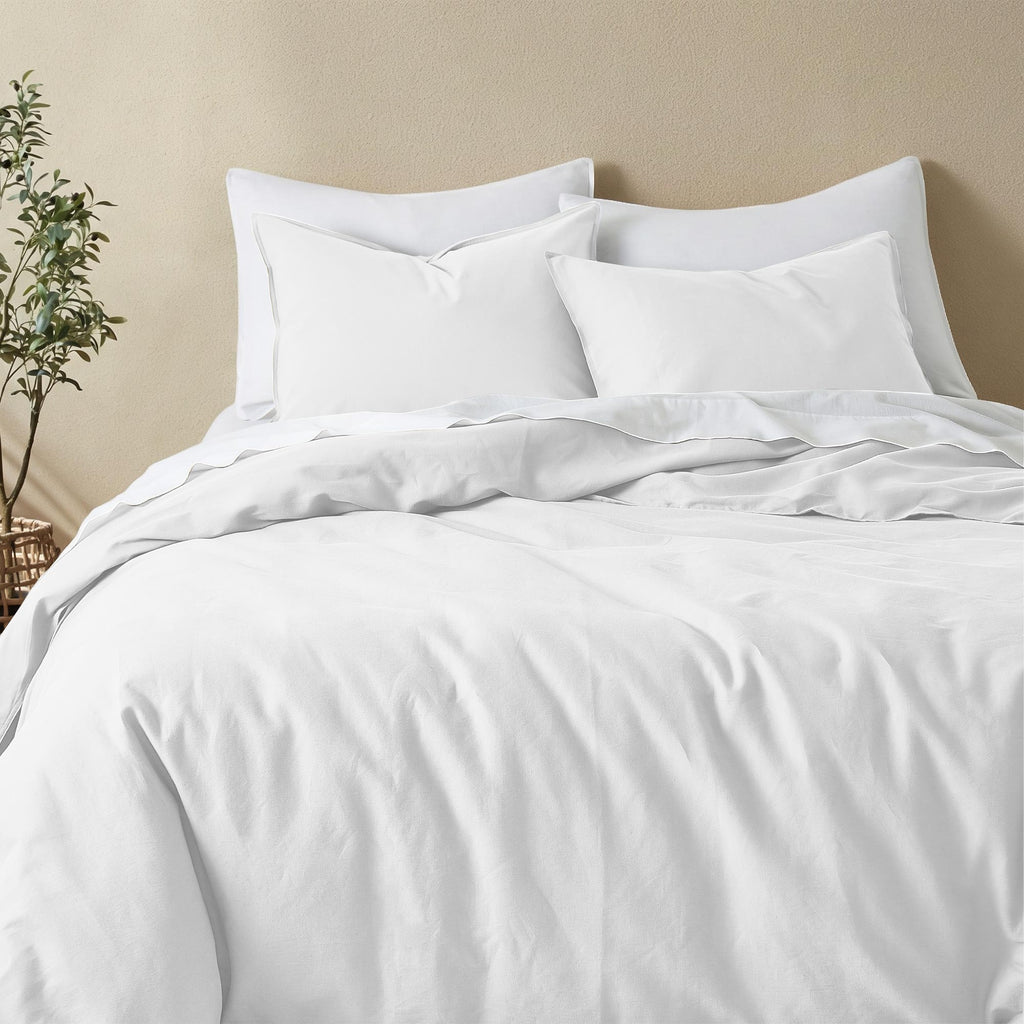 Duvet Cover Set, Linen Cotton Blend, Breathable Construction, Machine-Washable Care for Bedroom Bedding Refresh and Everyday Comfort image 13