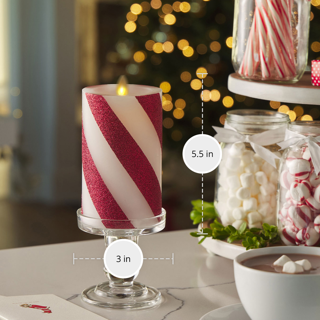 Home Fragrance, Red Candy Cane Wide Glitter Stripe White for Entryways, Bedrooms and Everyday Home Ambience, 3 Size Options image 13