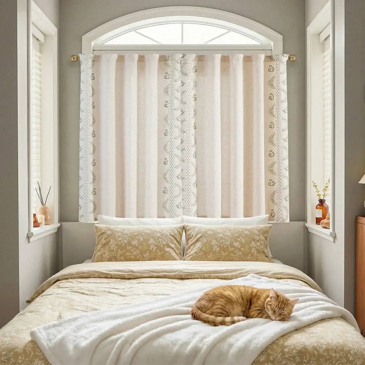 Window Curtain, Vintage Wavy Floral Embroidery Kitchen, Lightweight Design for Windows, Room Styling and Everyday Privacy image 13